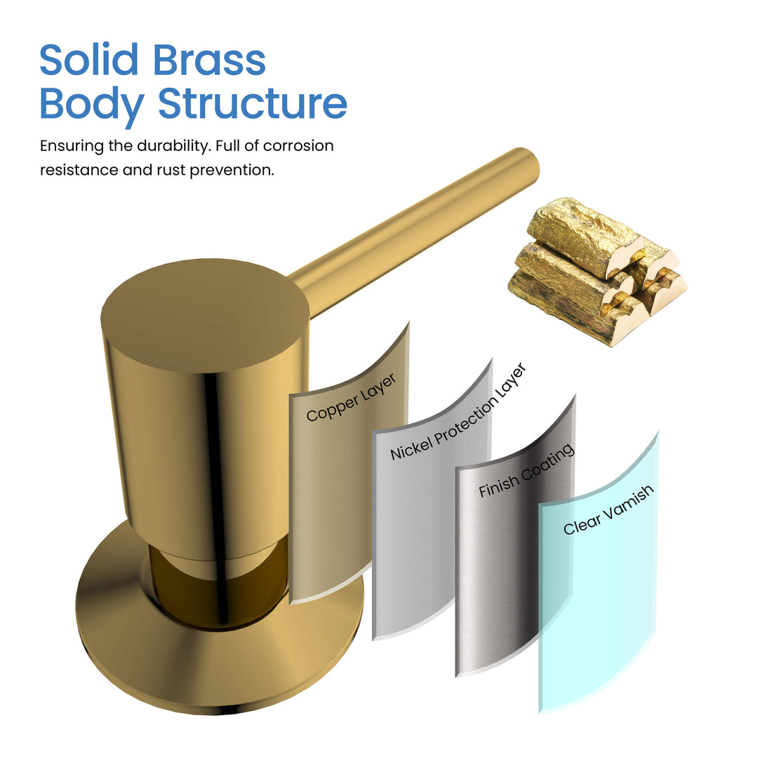 Solid Brass Kitchen Soap Dispenser