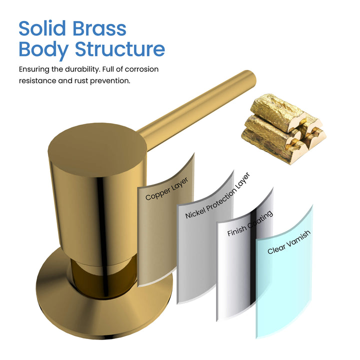 Solid Brass Kitchen Soap Dispenser