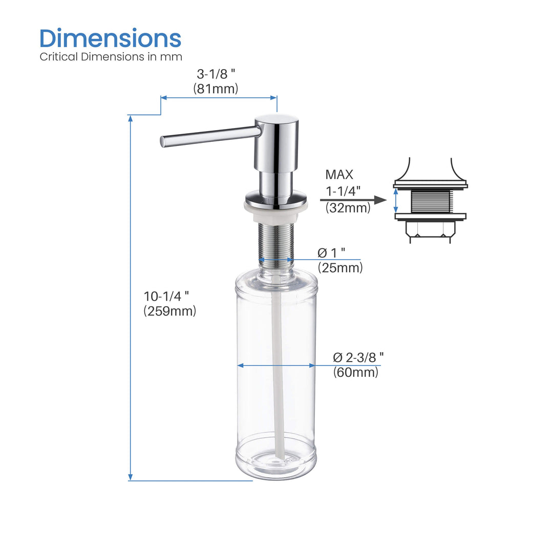 Solid Brass Kitchen Soap Dispenser