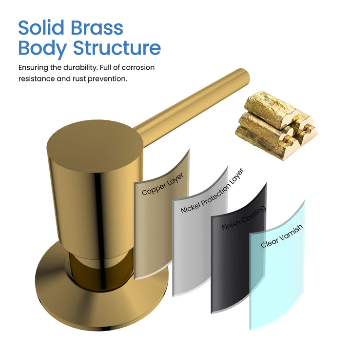 Solid Brass Kitchen Soap Dispenser