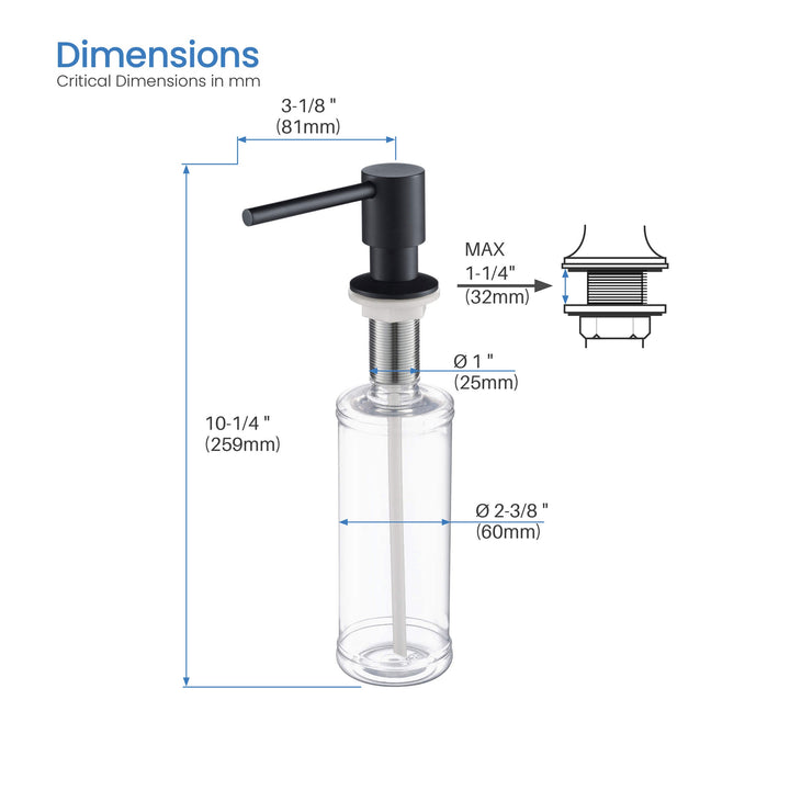 Solid Brass Kitchen Soap Dispenser