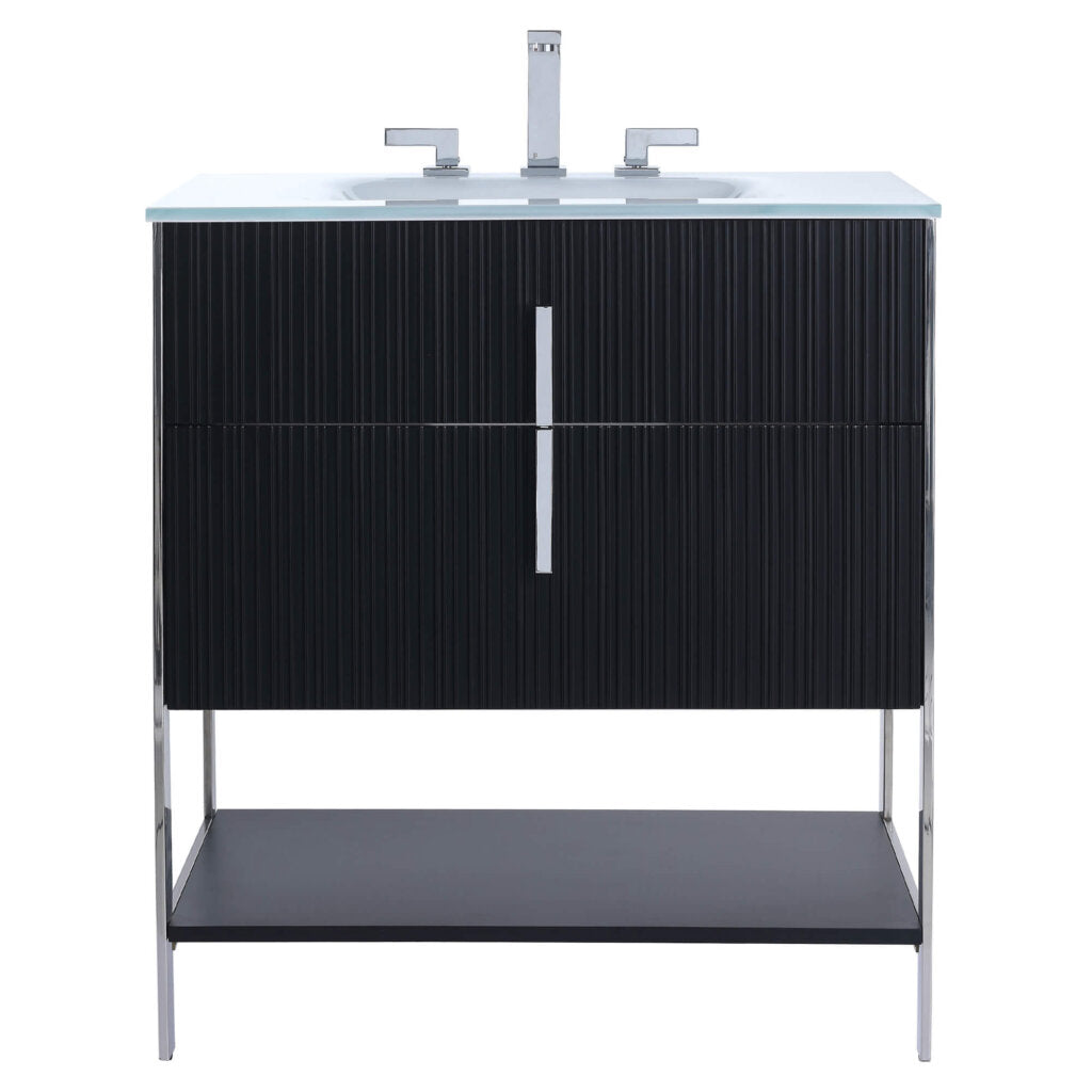 Serenity 30" vanity in Bright Taupe with Chrome hardware