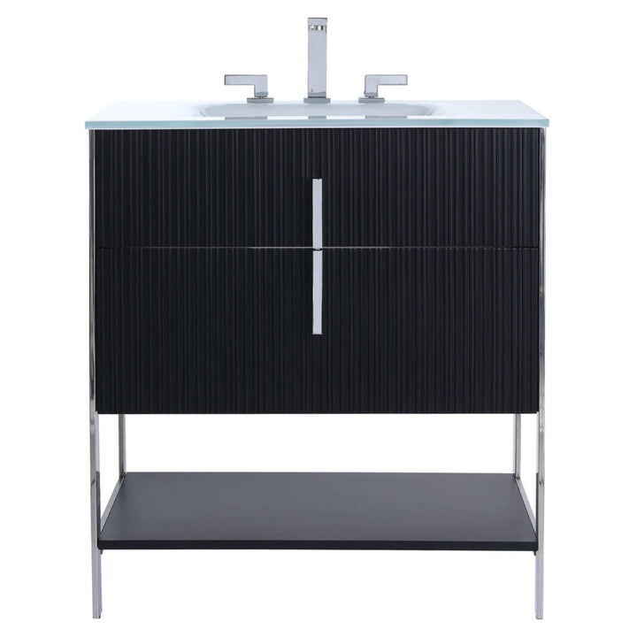 Serenity 30" vanity in Bright Taupe with Chrome hardware