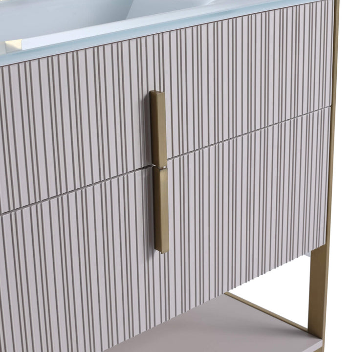 Serenity vanity 36" satin brass hardware
