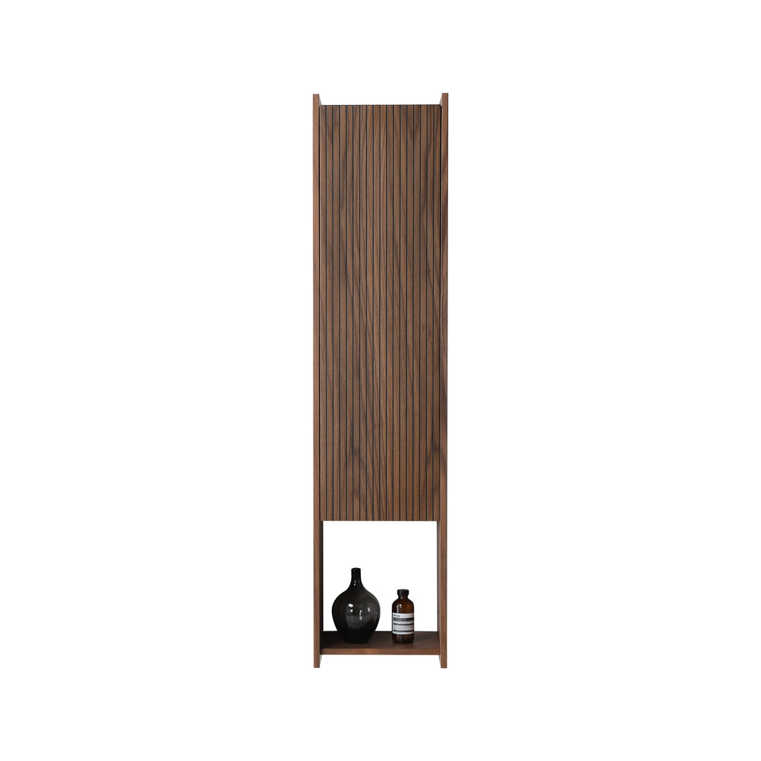 VIVT 13" Wall-Mounted Bathroom Side Cabinet in Walnut | ANVE Kitchen &amp; Bath