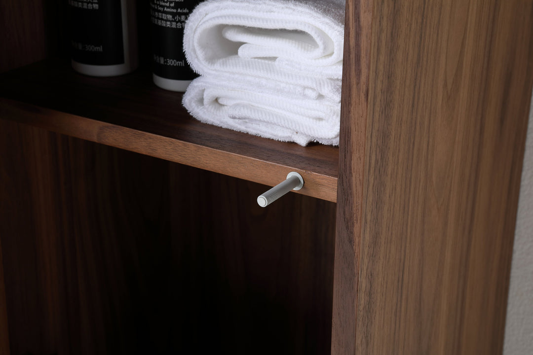 VIVT 13" Wall-Mounted Bathroom Side Cabinet in Walnut