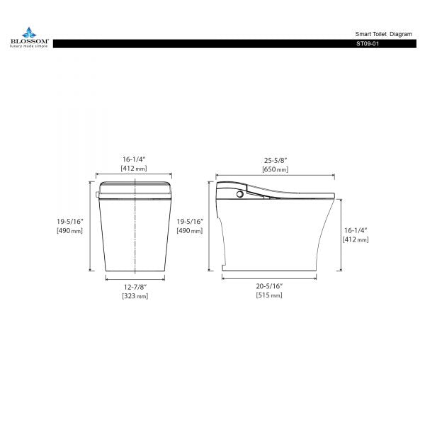 Pureflow Smart Toilet with Heated Seat and Bidet Wash