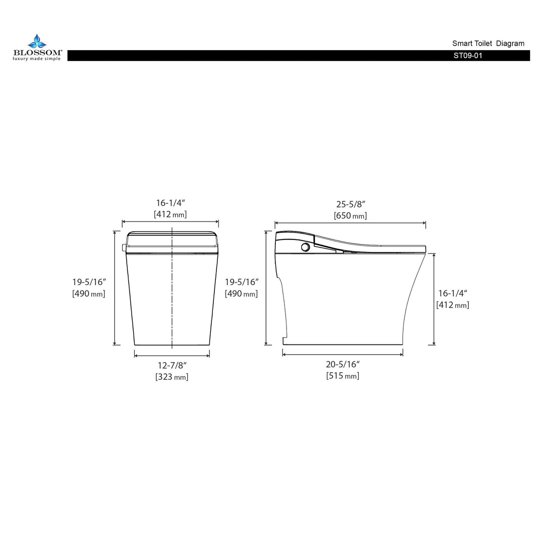 Pureflow Smart Toilet with Heated Seat and Bidet Wash