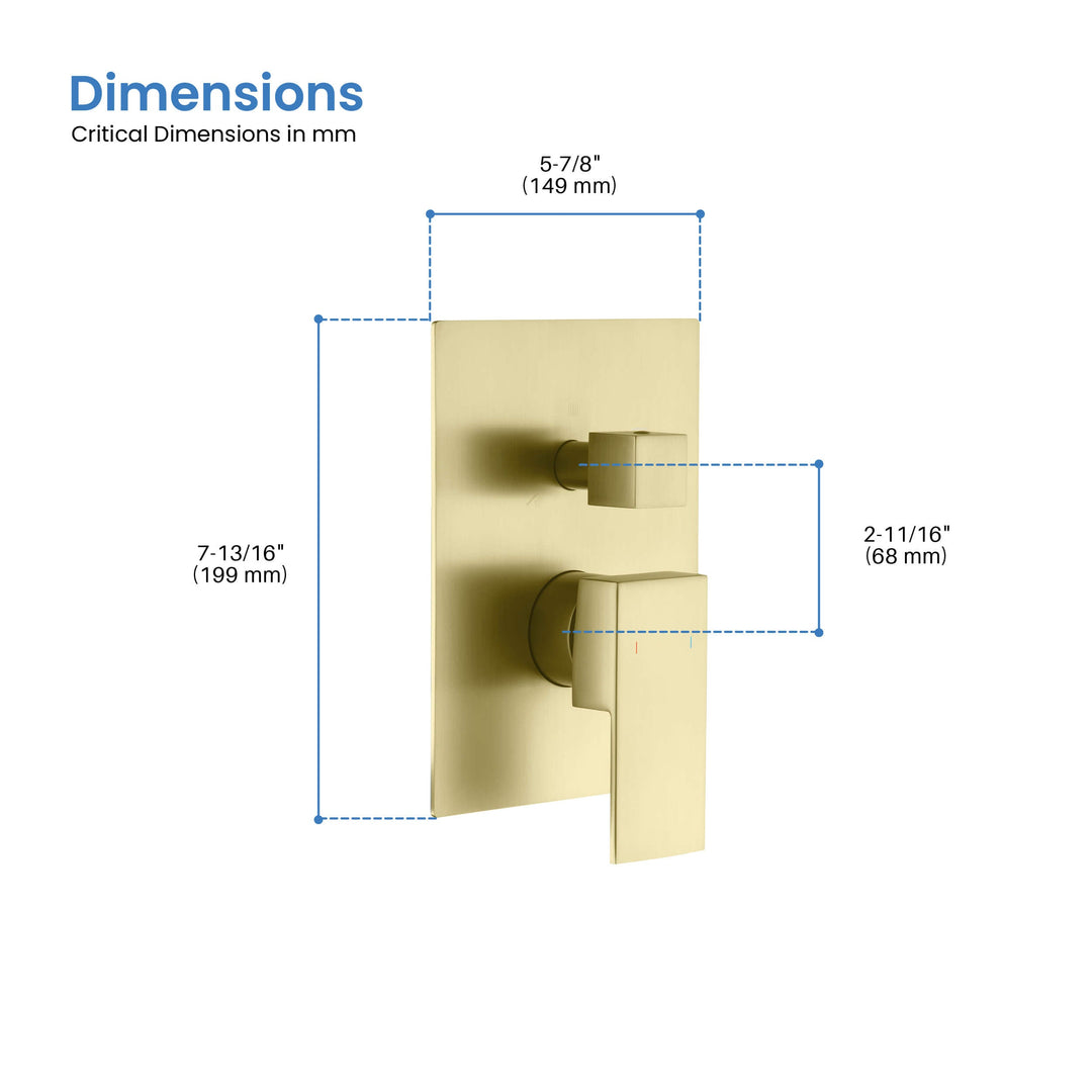 Quadro 2-Function Rough-In Valve Trim Plate