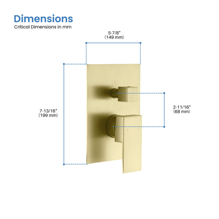 Quadro 2-Function Rough-In Valve Trim Plate