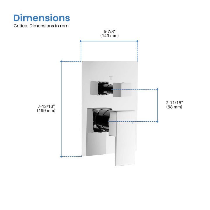 Quadro 2-Function Rough-In Valve Trim Plate