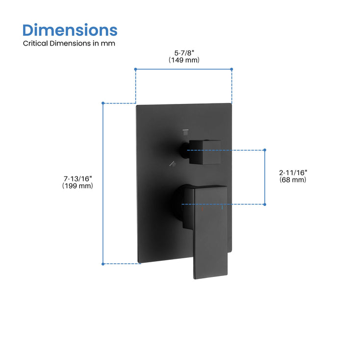 Quadro 2-Function Rough-In Valve Trim Plate