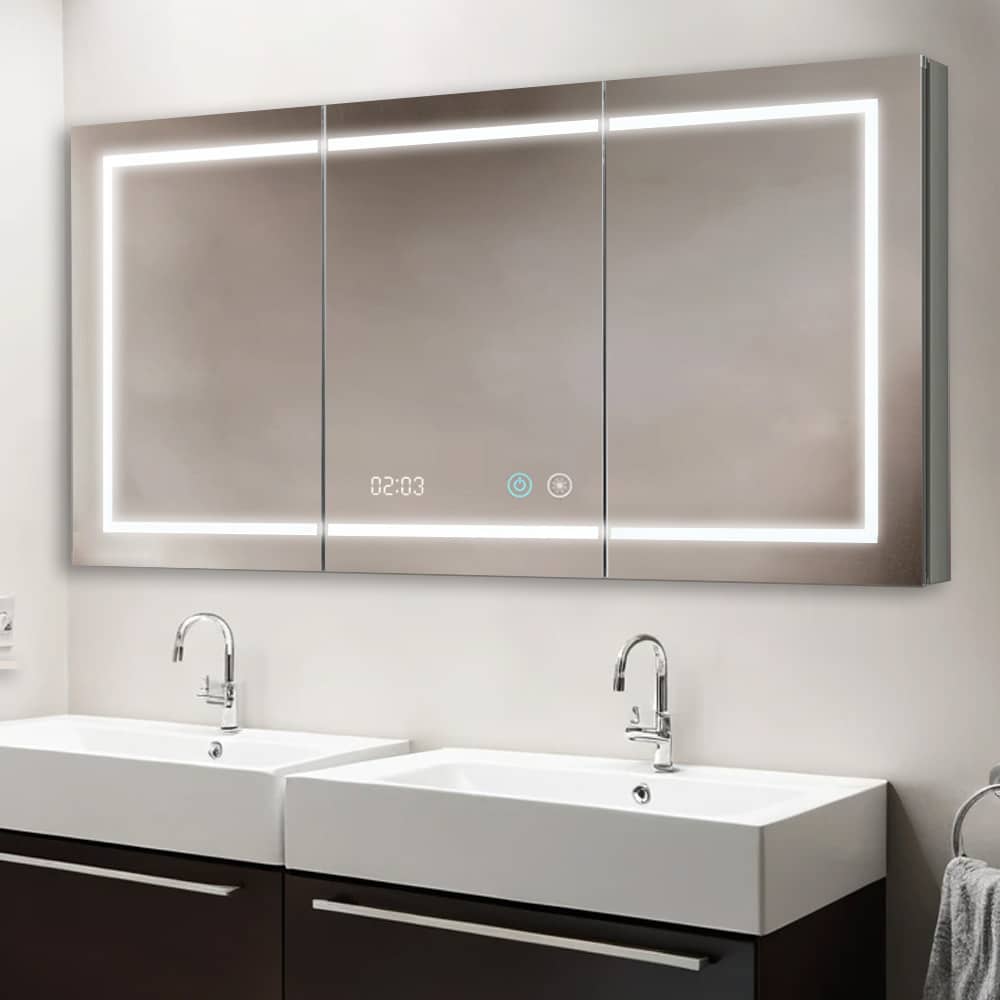 Signature Royale 60" x 30" Triple Door LED Medicine Cabinet | ANVE Kitchen &amp; Bath