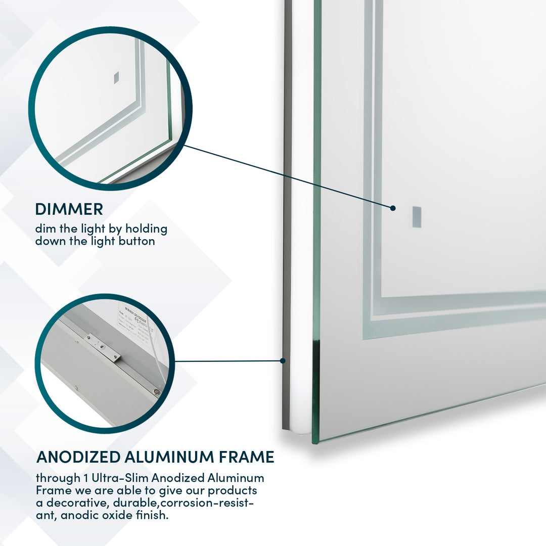 Soho 96" x 36" LED Bathroom Mirror, Anti-Fog