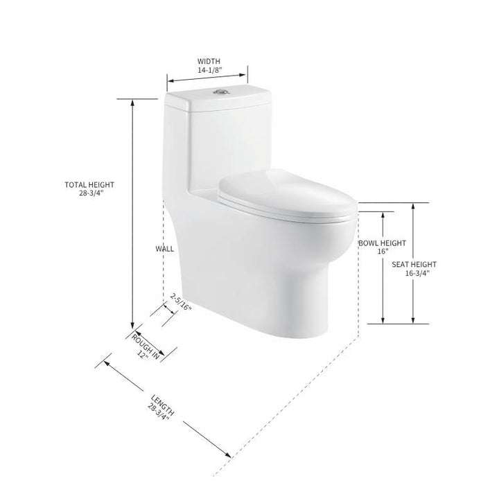 Pureflow One-Piece Toilet, 1.1/1.6 GPF Dual-Flush