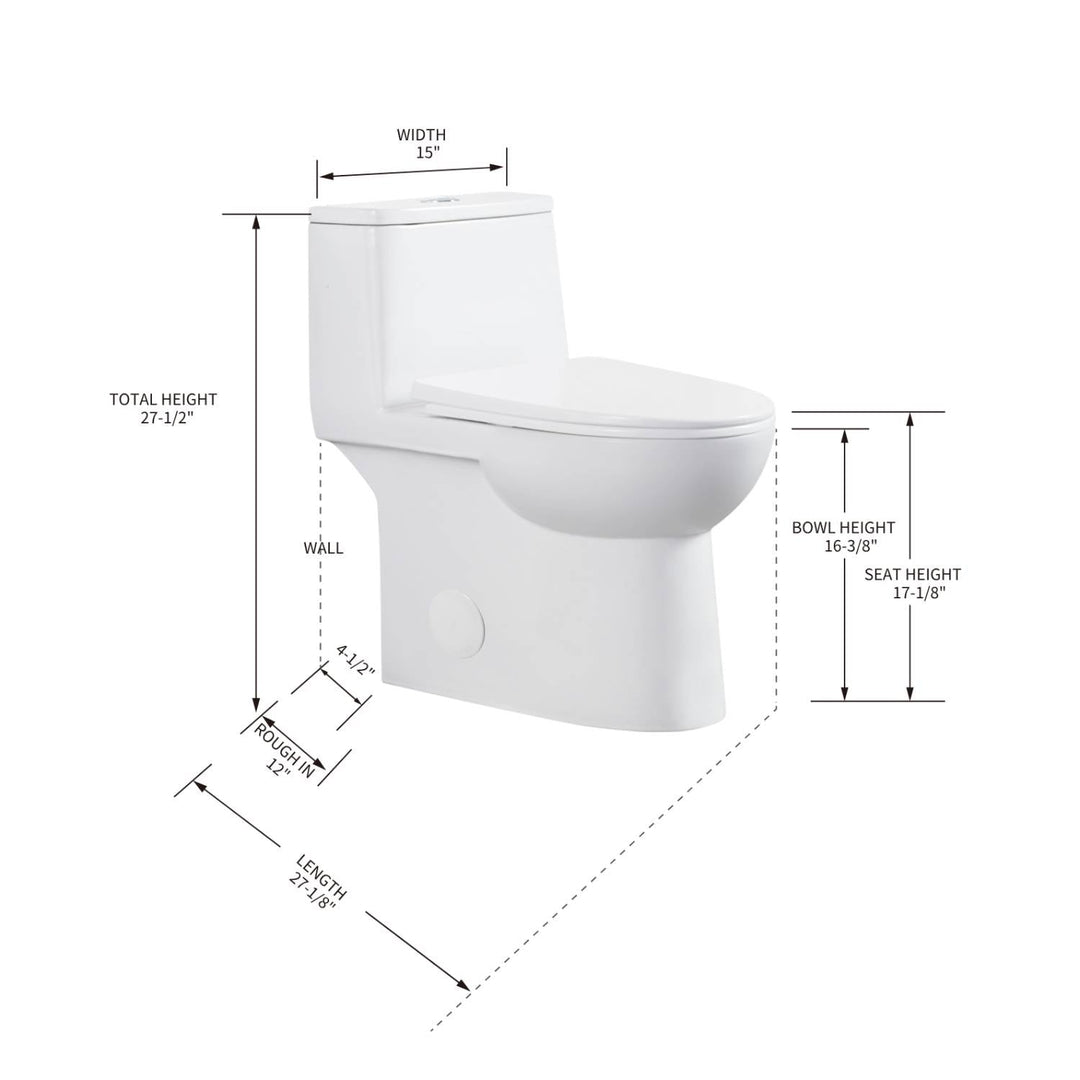 T9 ADA One-Piece Toilet, 1.1/1.6 GPF Dual-Flush in 03