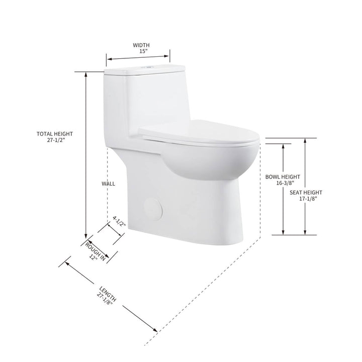 T9 ADA One-Piece Toilet, 1.1/1.6 GPF Dual-Flush in 03