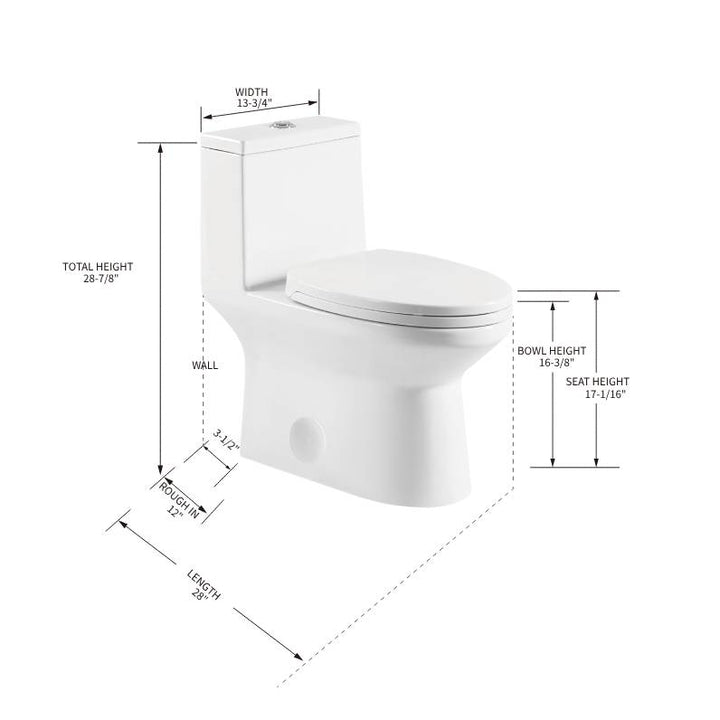 T9 ADA One-Piece Toilet, 1.1/1.6 GPF Dual-Flush in 04