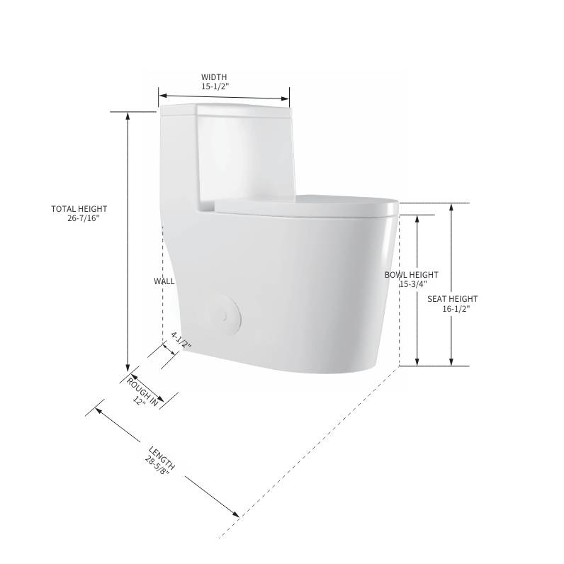 T9 One-Piece Toilet, 1.1/1.6 GPF Dual-Flush in 05