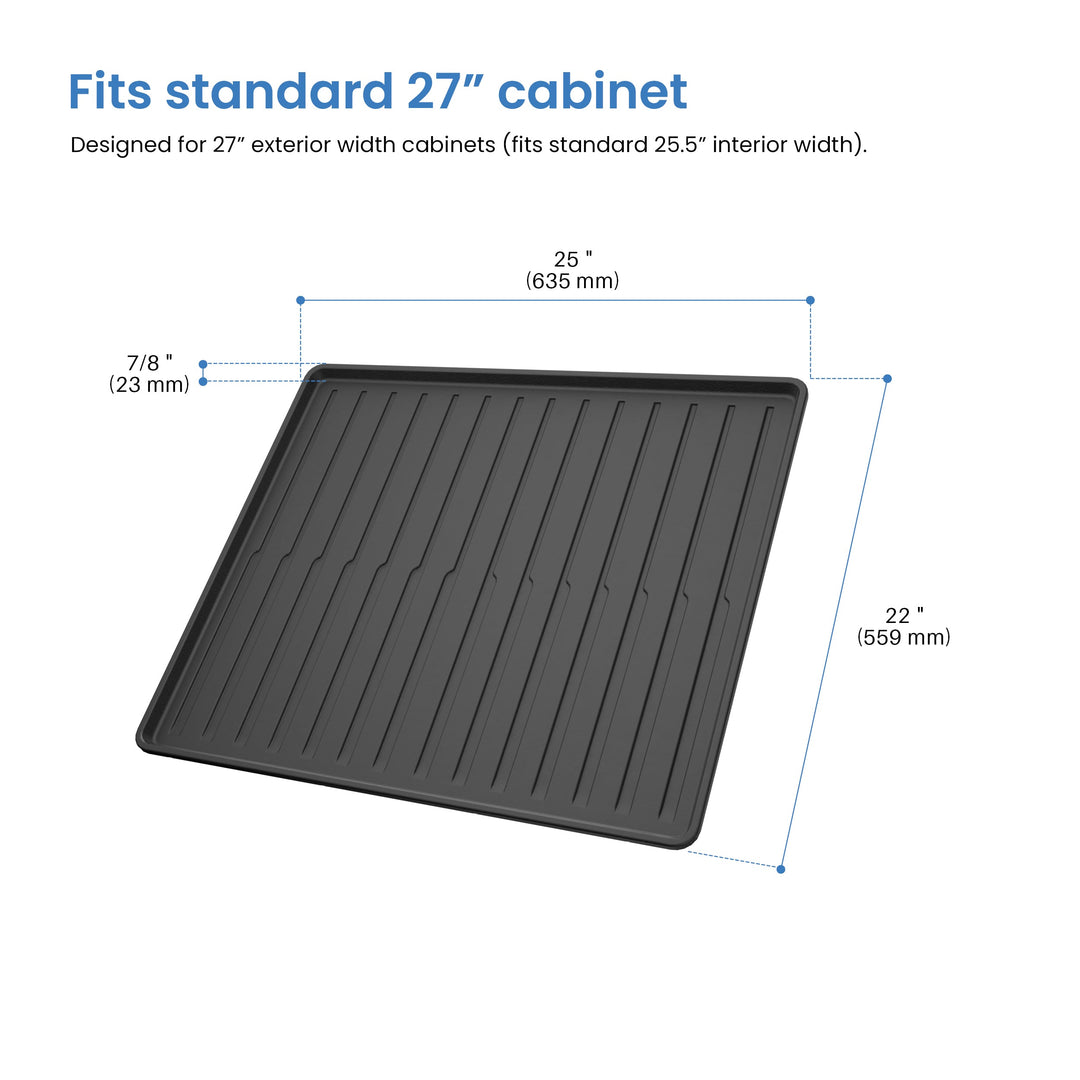 25" x 22" Waterproof Under-Sink Mat in Matte Black