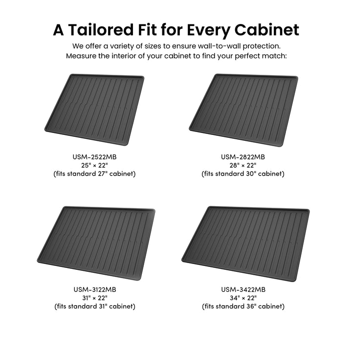31" x 22" Waterproof Under-Sink Mat in Matte Black
