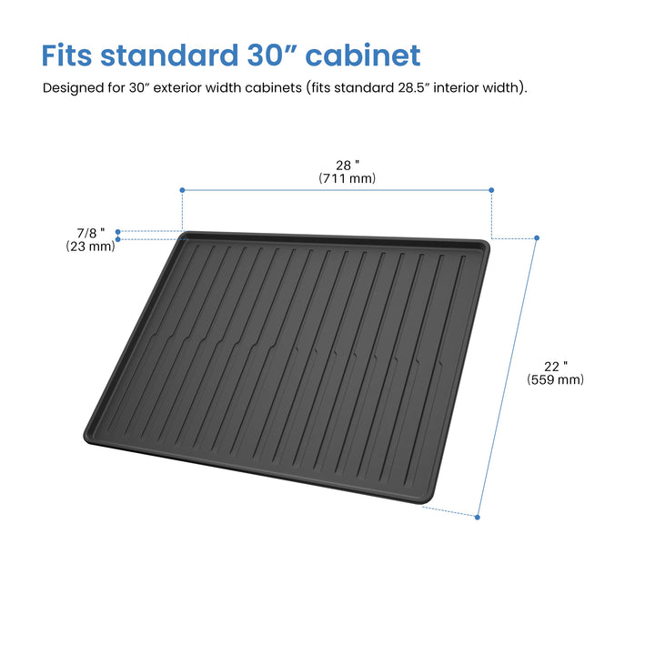 28" x 22" Waterproof Under-Sink Mat in Matte Black