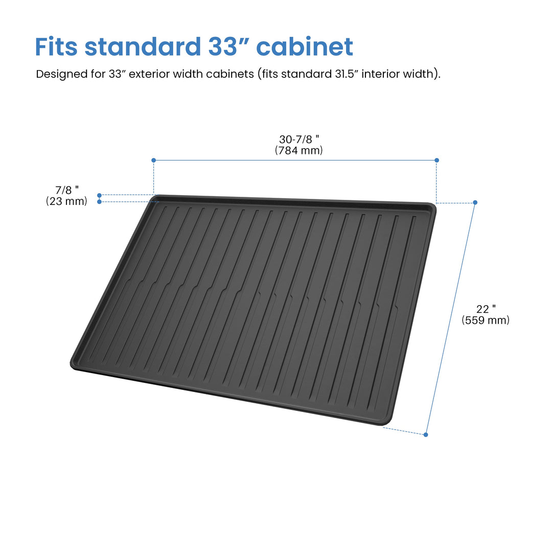 34" x 22" Waterproof Under-Sink Mat in Matte Black