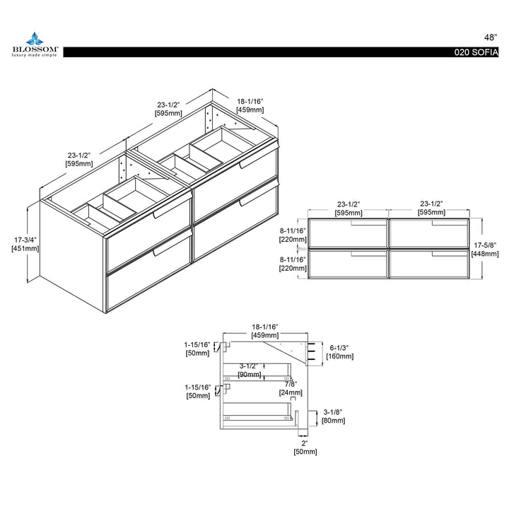 Sofia Wall Mount Bathroom Vanity