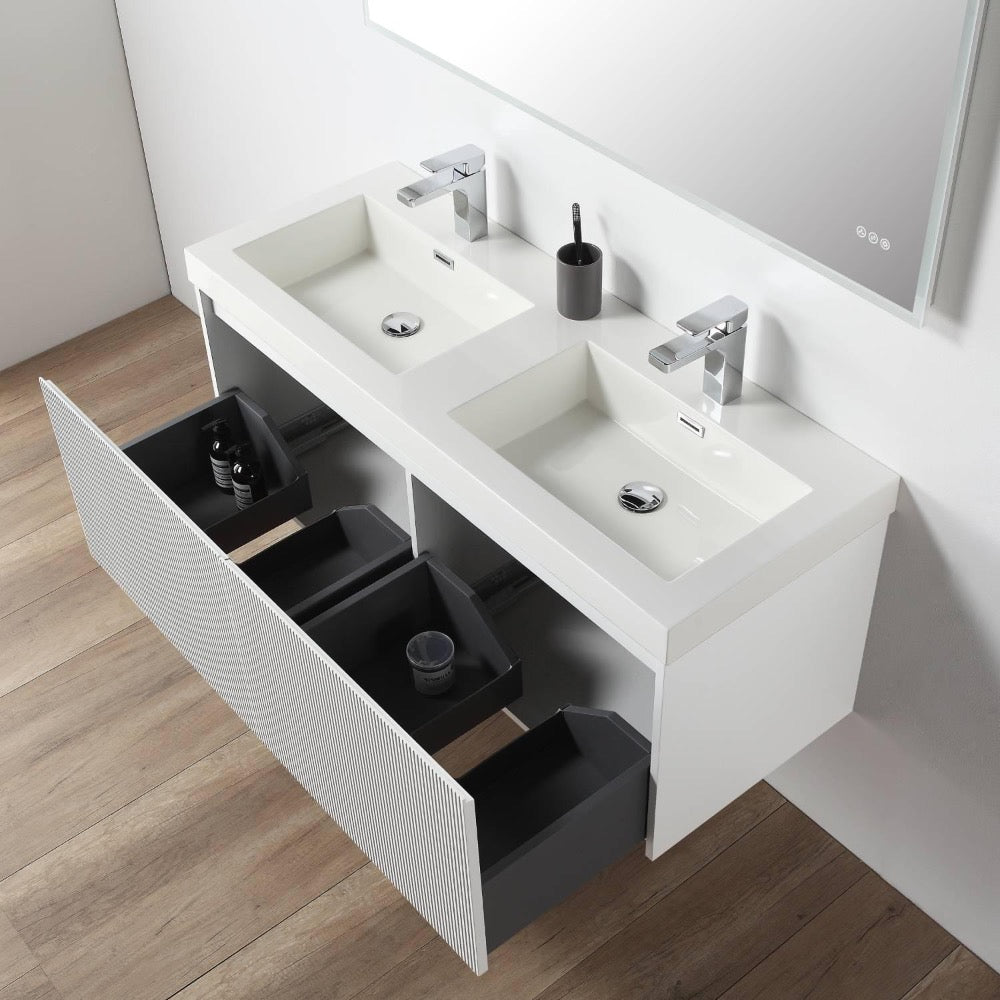 Positano Wall-Mounted Double Bathroom Vanity
