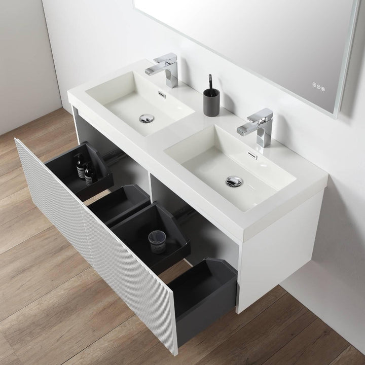 Positano Wall-Mounted Double Bathroom Vanity