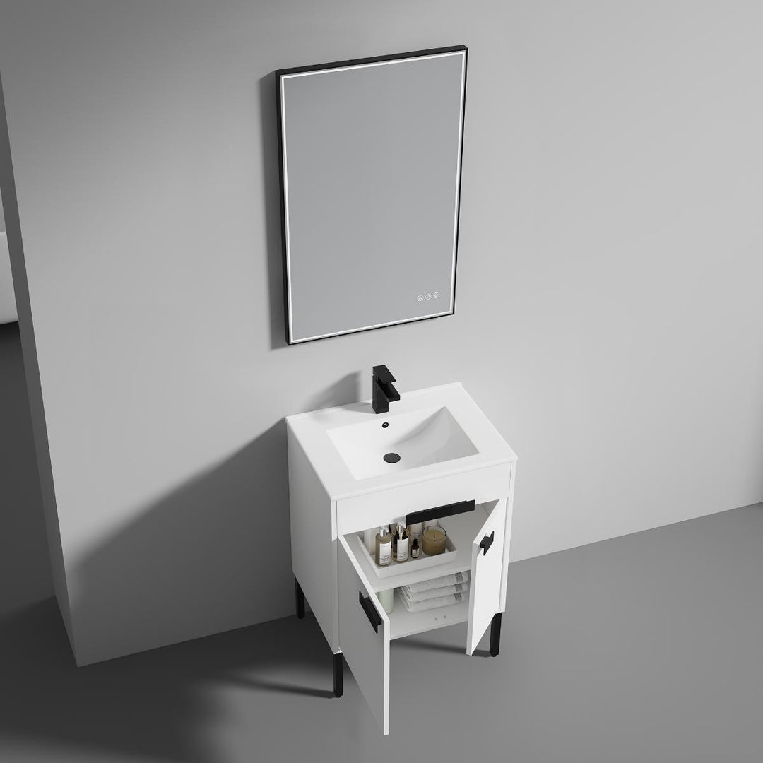 Bari Freestanding Single Sink Bathroom Vanity