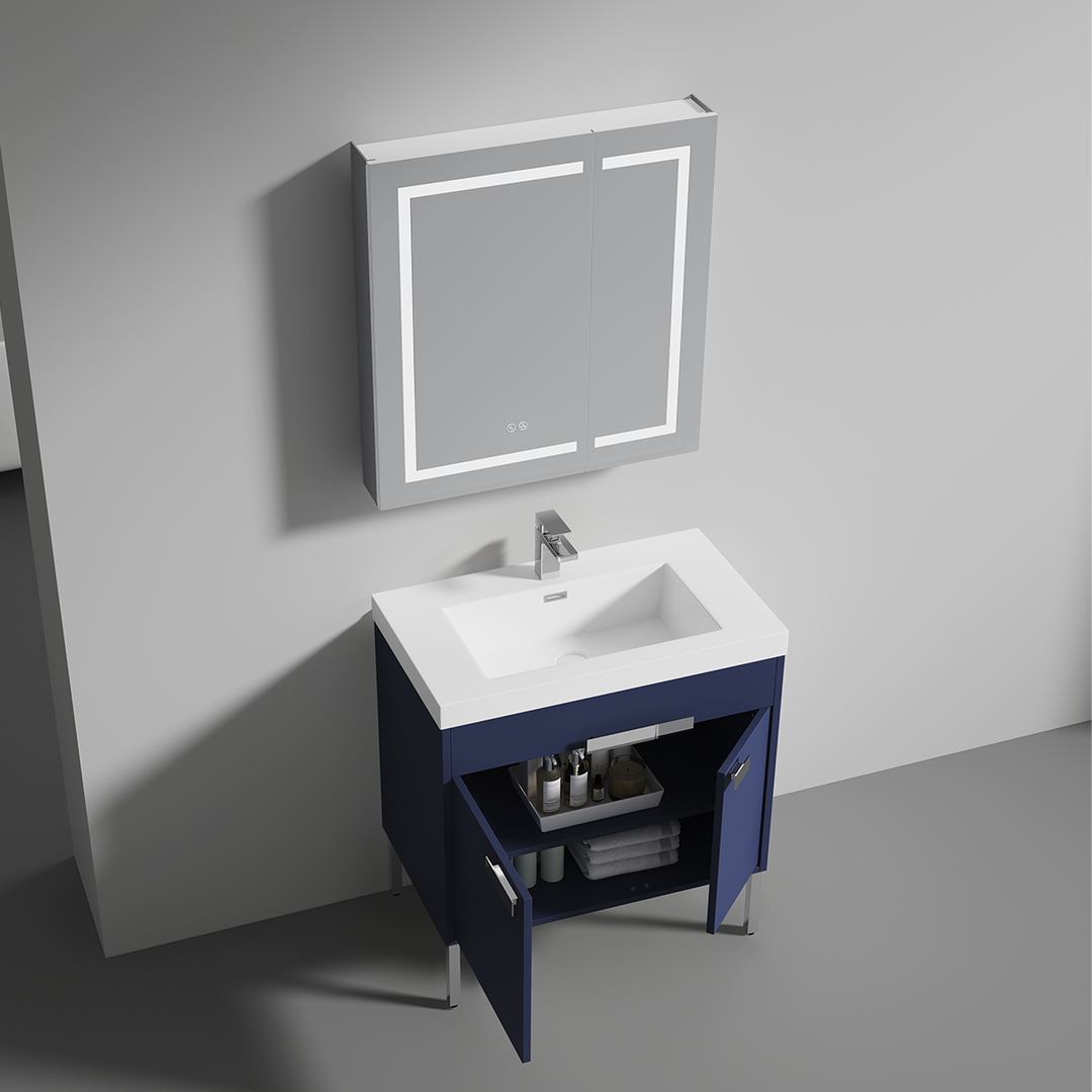 Bari Freestanding Single Sink Bathroom Vanity