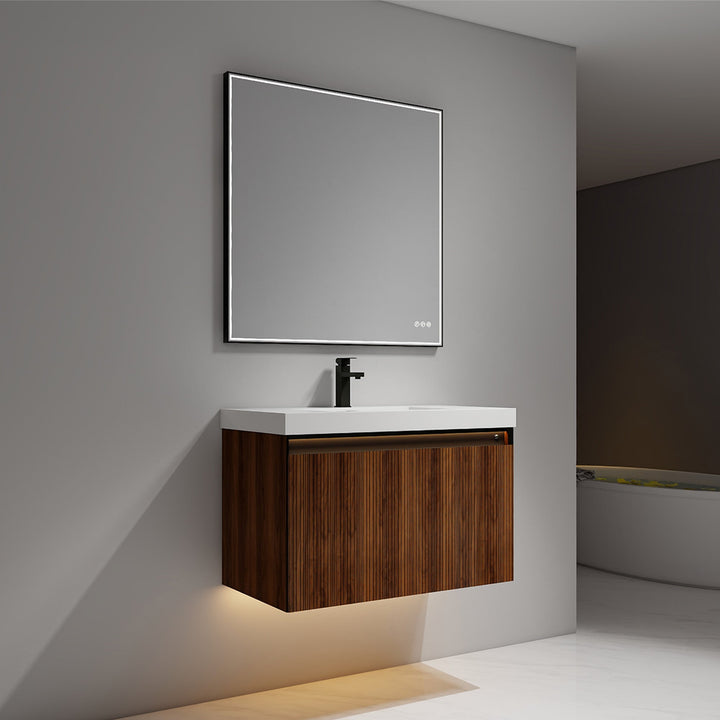 Lille Wall-Mounted Bathroom Vanity with LED Lights