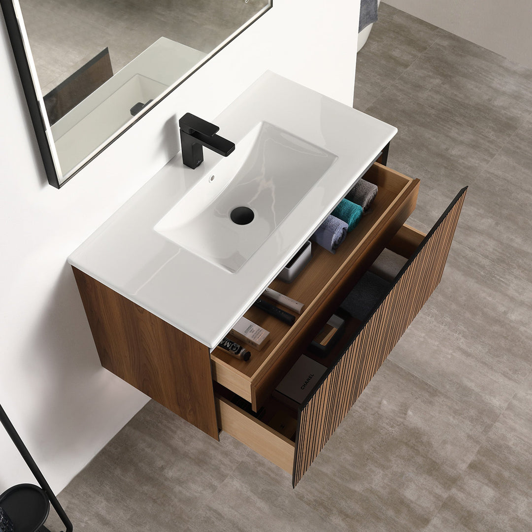 Lille Wall-Mounted Bathroom Vanity with LED Lights