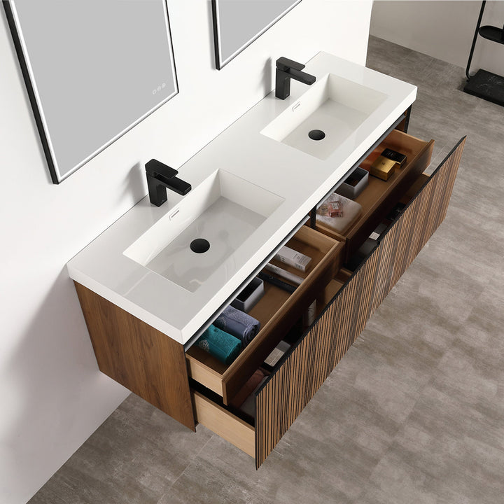 Lille Wall-Mounted Bathroom Vanity with LED Lights