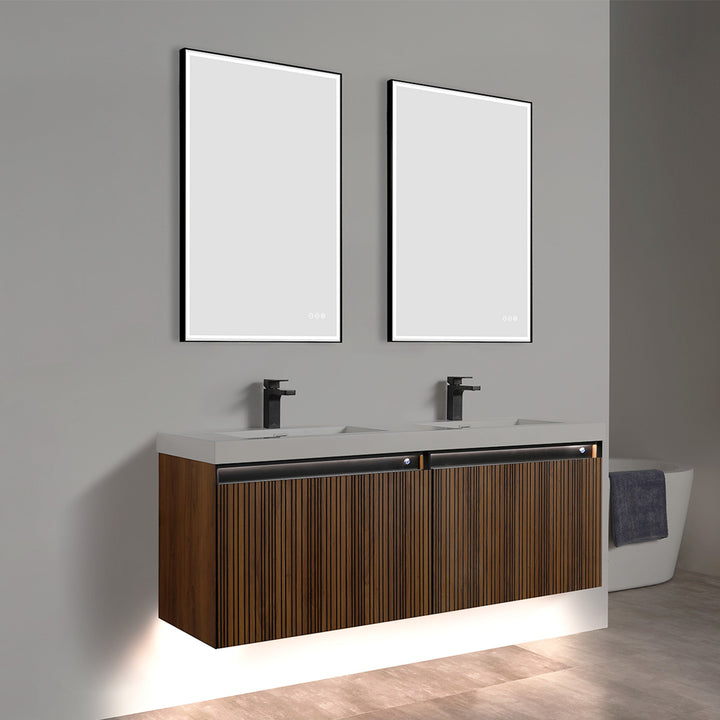 Lille Wall-Mounted Bathroom Vanity with LED Lights