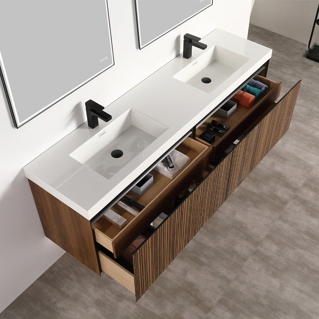 Lille Wall-Mounted Bathroom Vanity with LED Lights