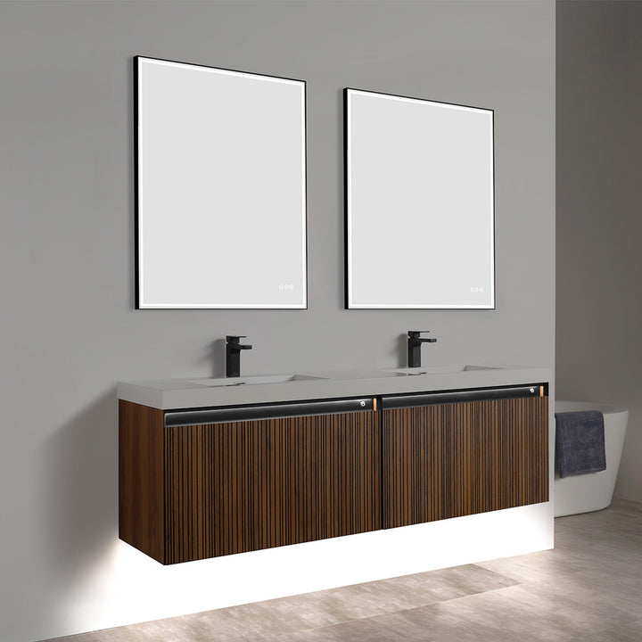 Lille Wall-Mounted Bathroom Vanity with LED Lights