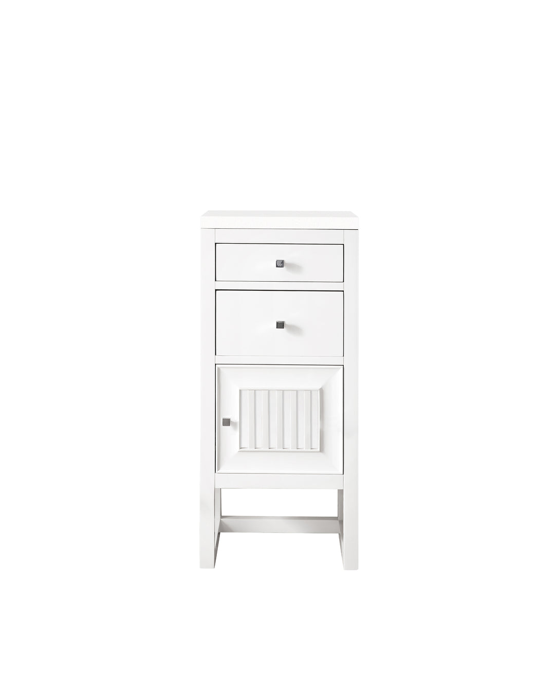 Athens 15" Base Cabinet with Right Door in Glossy White, White Zeus Silestone Top | ANVE Kitchen & Bath
