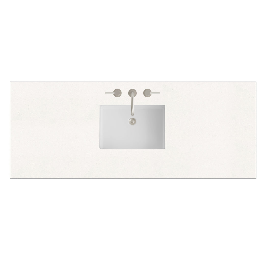 60" Single White Zeus Silestone 3 CM Vanity Top with Undermount Sink | ANVE Kitchen &amp; Bath