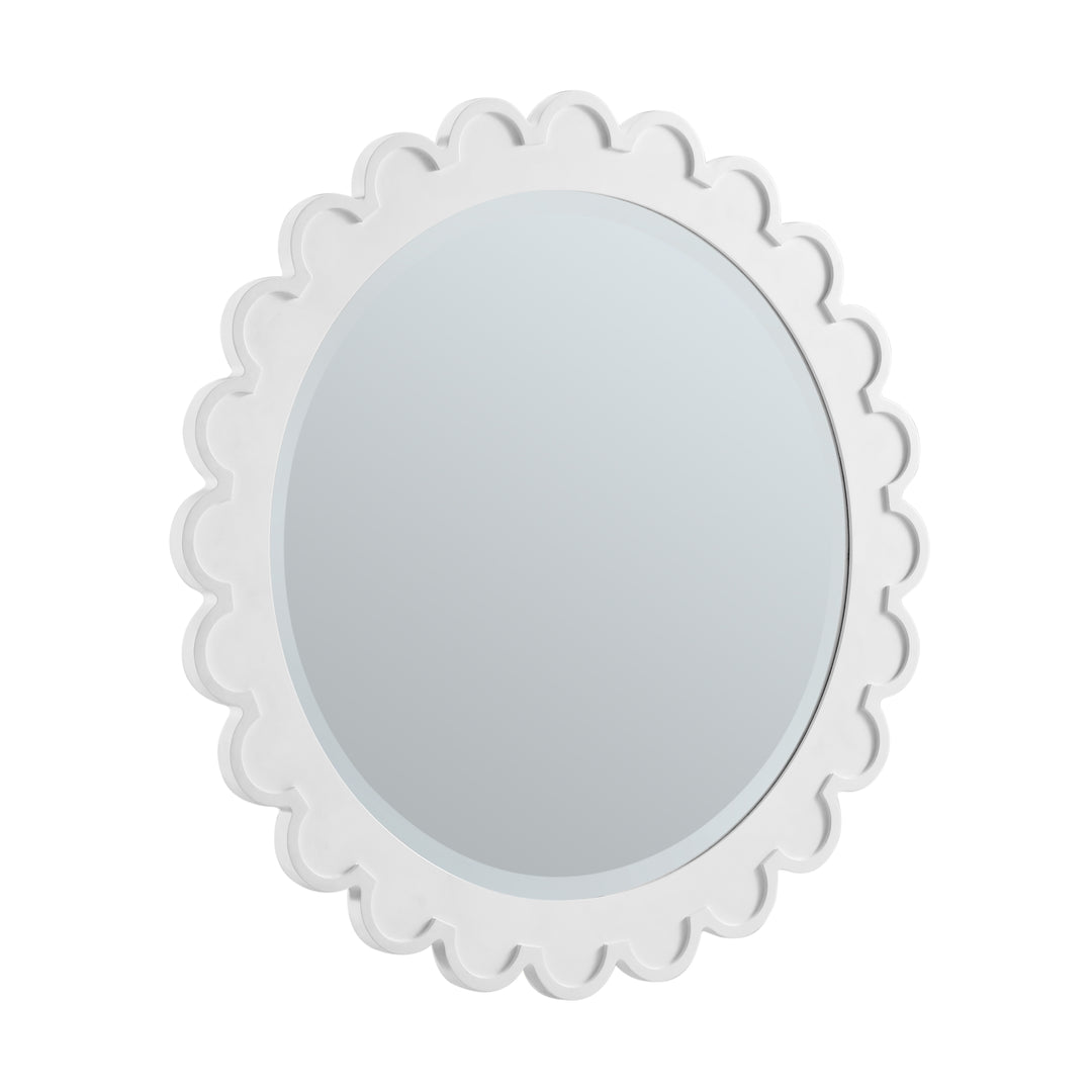 Adelese 32" x 32" Scalloped Bathroom Mirror, Bright White