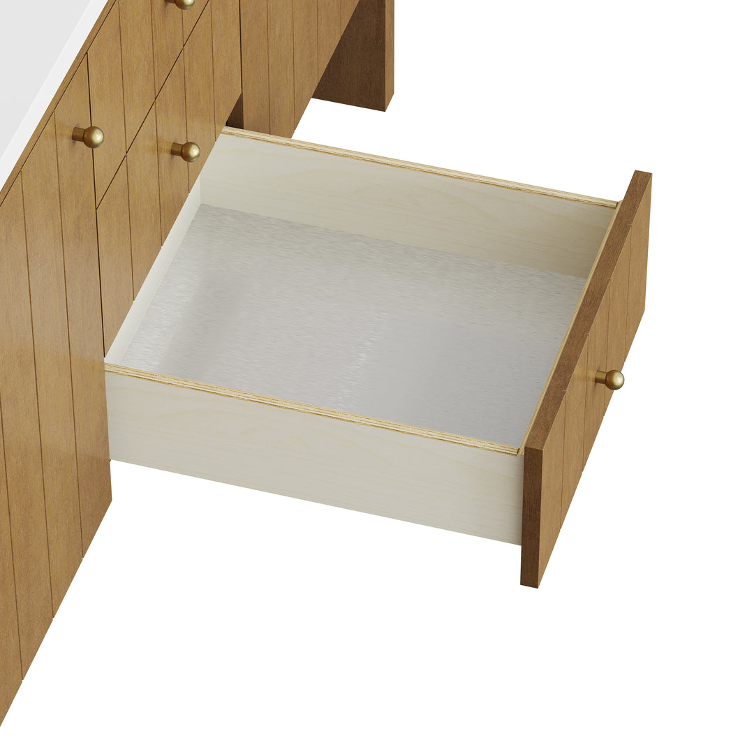 Hudson 60" Double Vanity Cabinet in Honey Oak