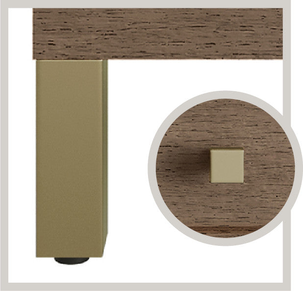 Chicago Knobs and Legs Set for V72" in Champagne Brass | ANVE Kitchen & Bath