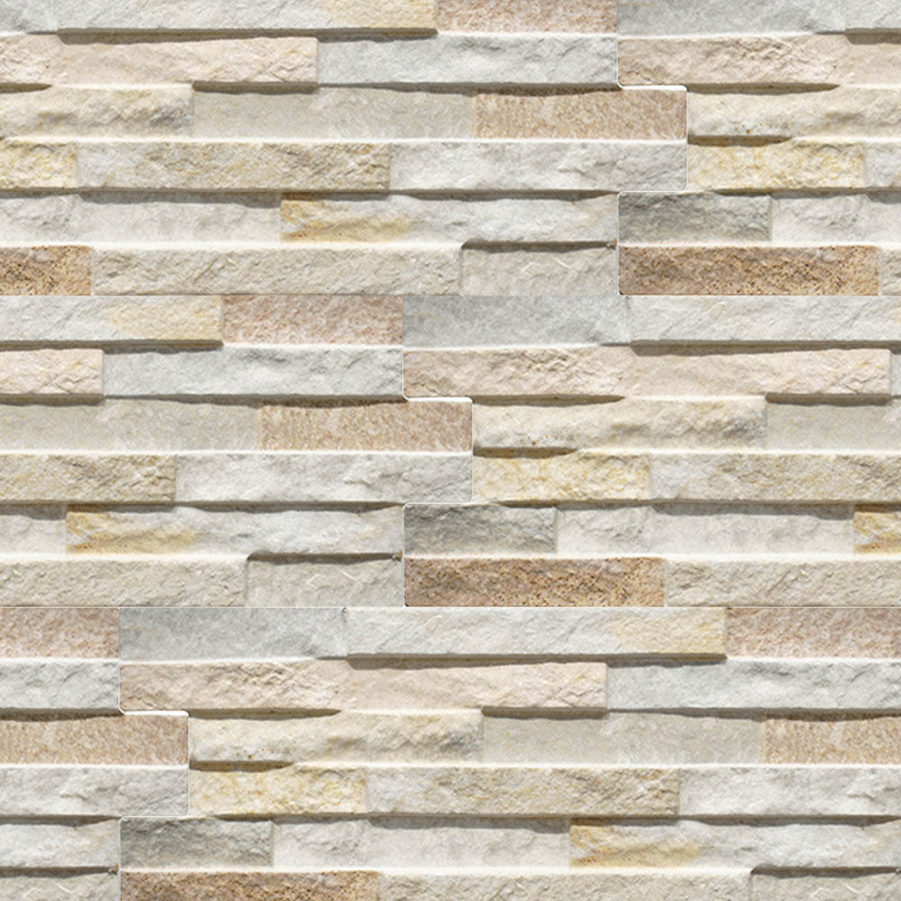 Ledgerstone Stacked-Stone-Look Textured Porcelain Wall Tile