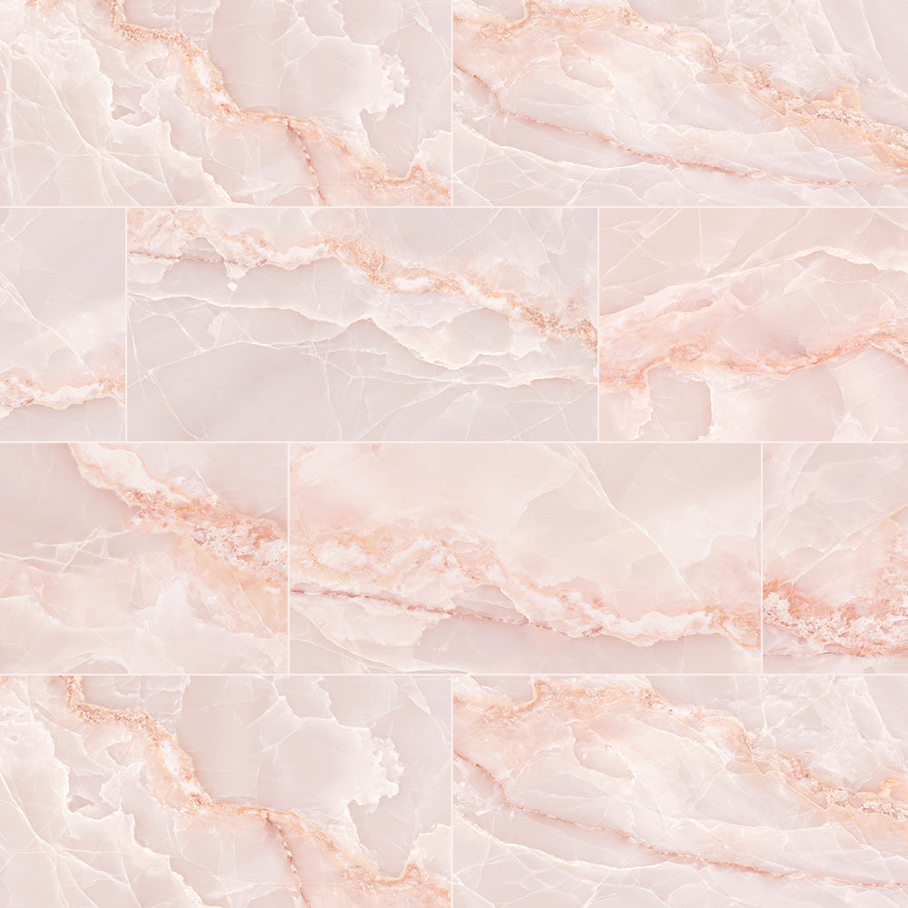 Precious Onyx-Look Polished Porcelain Floor &amp; Wall Tile