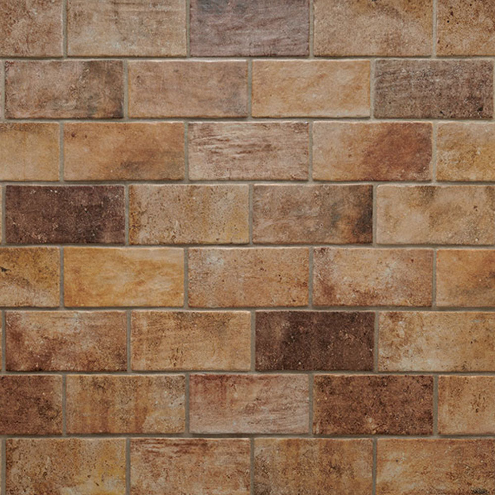 Terra Brick 5" x 10" Brick-Look Matte Porcelain Floor &amp; Wall Tile