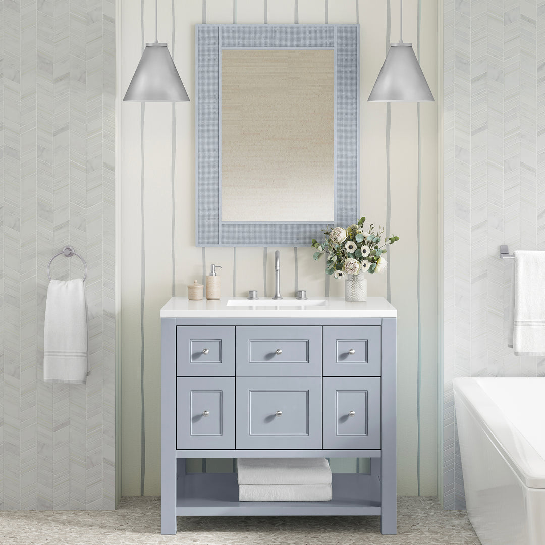 Solene 28" x 38" Bathroom Mirror, Serenity Blue