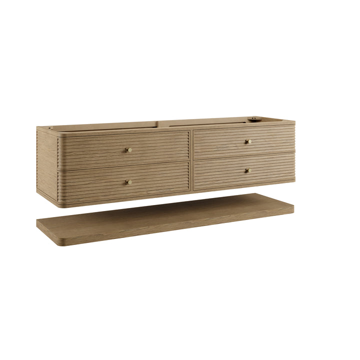 Allamari 72" Floating Double Vanity Cabinet in Dune Mist | ANVE Kitchen &amp; Bath