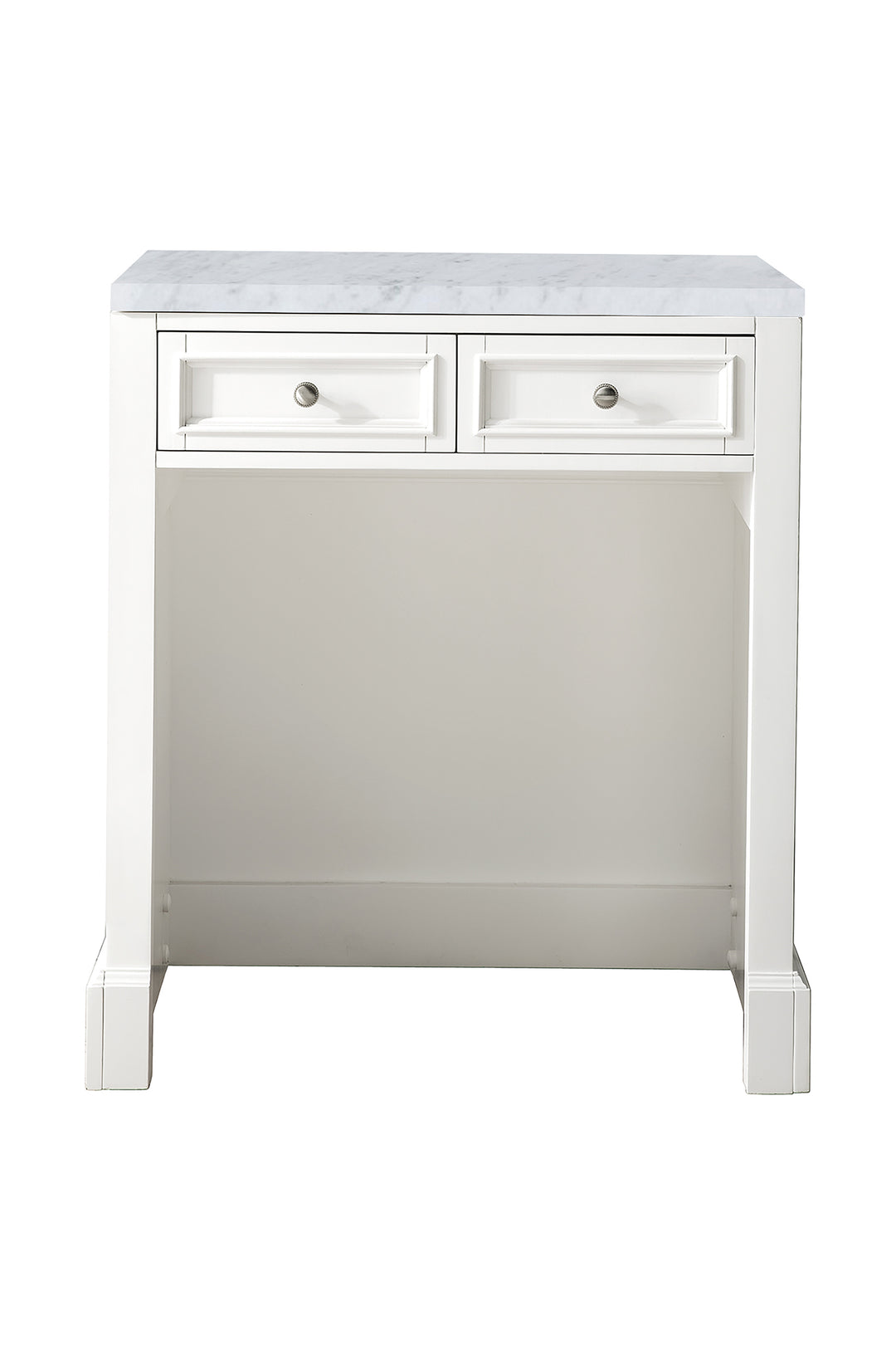 De Soto 30" Countertop Unit in Bright White with Carrara Marble Top | ANVE Kitchen & Bath