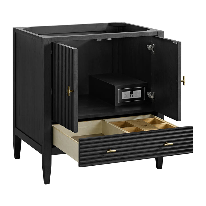 Myrrin 30" Single Vanity Cabinet in Carbon Oak